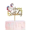 Topper ozdoby na tort jednorożec napis Happy Birthday dekoracje urodzinowe unicorn